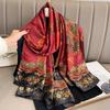 Luxury Brand Silk Scarf  New Women Animal Print Muffler Shawls Wraps Scarves Hijab Bufanda Foulard Female Bandana 180*90cm