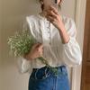 Aesthetic Fashion Ruched Shirt Women Loose Casual Long Sleeve Blouses Office Female Vintage Design Tops Summer Spring