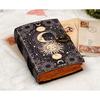 Celestial Sun & Moon Handmade Vintage Leather Journal • Deckle Edge Paper, Blank Spell Book of Shadows Grimoire Journal, Gift for Him Her