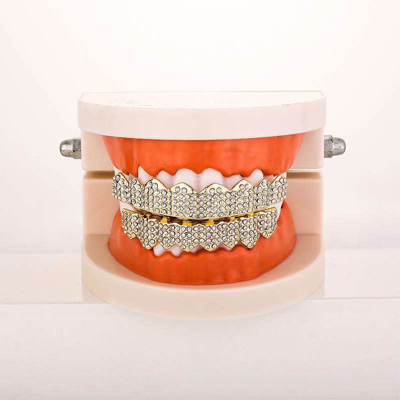 Блестящие циркониевые хип-хоп накладки на зубы Grillz для унисекс, верхние, нижние, съемные, стоматологическая мода, косплей, украшения для зубов