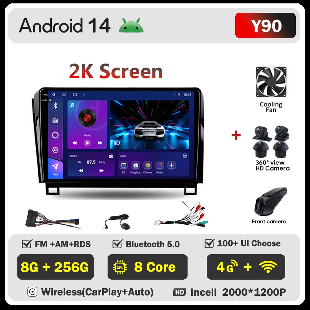 Автомобильное радио для Toyota TundraXK50 2007-2013 Android 14 мультимедийный проигрыватель интеллектуальные автомобильные системы сенсорный экран GPS навигация DSP