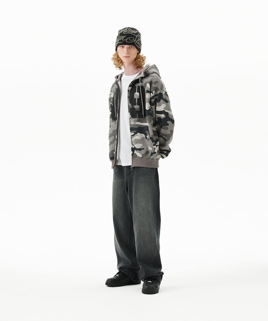 MAHAGRID Back Logo Washed Denim Pant Black(Mg2Ffmd113A)
