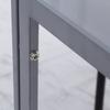 Modern Square Dining Table for 2-4 People, with Glass Top & Metal Legs for Dining Room, Living Room, Grey