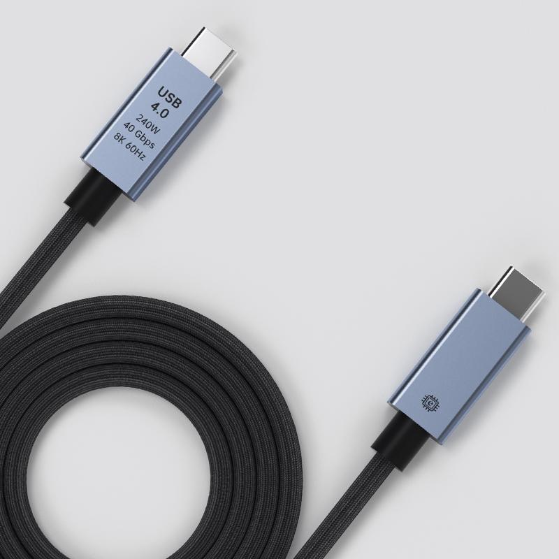 USB4 USB Type C кабель 240 Вт мобильный телефон провод для быстрой зарядки для Samsung Iphone 40 Гбит / с Thunderbolt 4 3 передача данных USB C для портативного мобильного диска