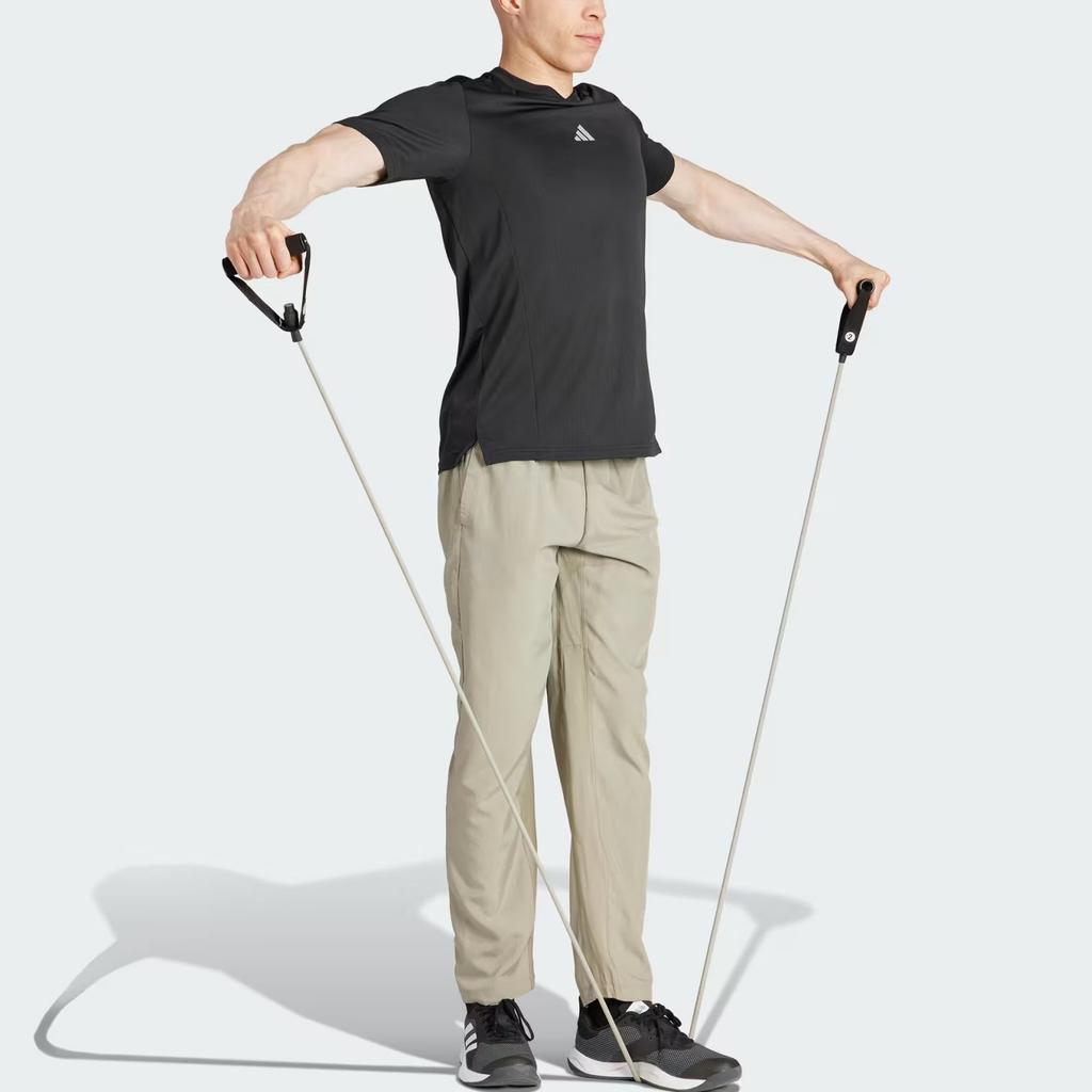 Adidas Тренировочные брюки Train Essentials, сезонные, тканые, серебристые, для мужчин, уличная одежда IR5884