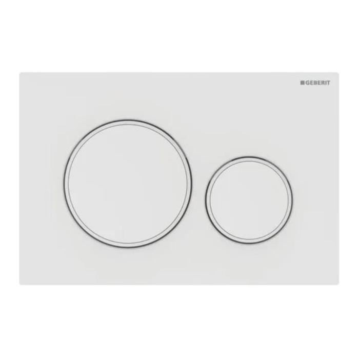 Plaque de déclenchement - GEBERIT - Sigma20 - Blanc mat laqué - Double touche - Plastique synthétique