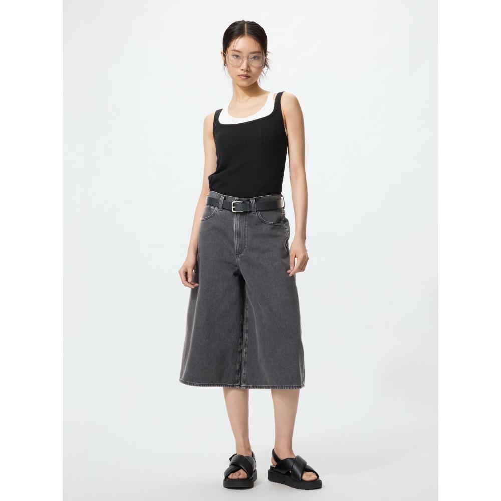 Uniqlo Японские джинсовые кюлоты