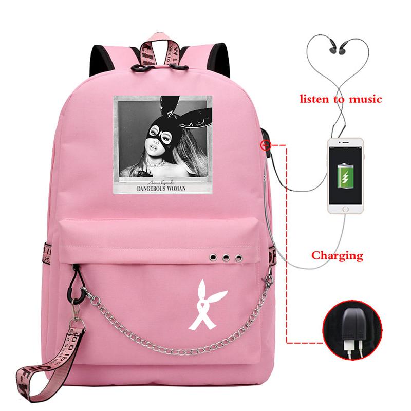 Mochila Ariana Grande, маленький рюкзак, женские рюкзаки, милые школьные сумки для девочек-подростков, рюкзак для ноутбука