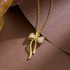 Bow-encrusted Diamond Super Flash Necklace Female, French Light Luxury Niche Design Sense Cold Wind Versatile Collarbone Chain