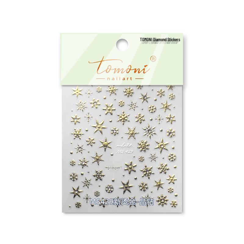 Томони Ретро Снежинка Кристальные Наклейки для Ногтей Коллаборация MS428