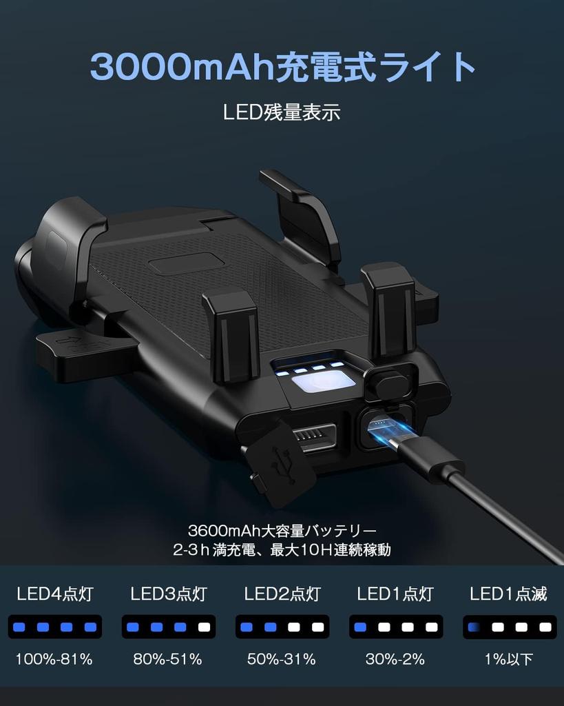 Suke Bicycle Light with Smartphone USB 1000 High IPX6 Battery Level No Tools Easy Smartphone Mobile Perfect for City and Emergency Outdoor Bicycle