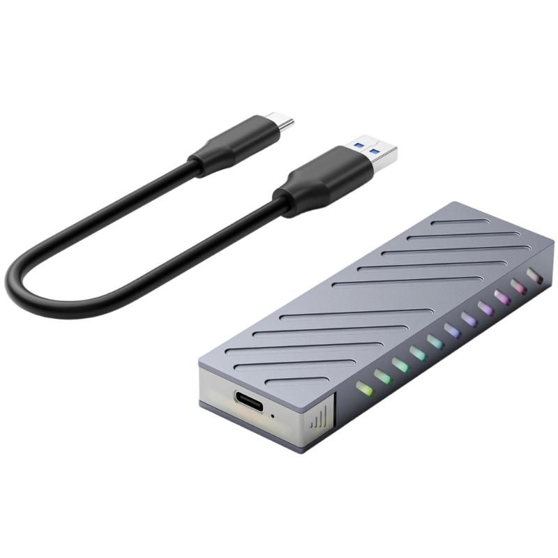 Корпус для жесткого диска M.2 NVME 10 Гбит/с Корпус для жесткого диска со светодиодной подсветкой Простая установка для ПК 2230 2242 2260 2280