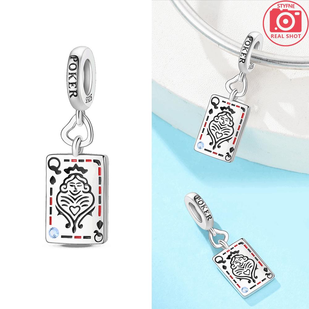 Women'S Pendants Original Copper Black Suit J Playing Card Red 10 Bead Fit Bracelet Women Jewelry Making Diy Gift Accessory