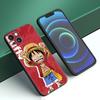 Anime One Piece Luffy Phone Case For Apple iPhone 12 13 Mini 11 14 15 Pro Max 7 8 Plus X XR XS SE 2020 2022 Black Silicone Case