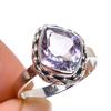 Подарочное кольцо из серебра 925 пробы с натуральным розовым аметистом ручной работы S.6 R7A54