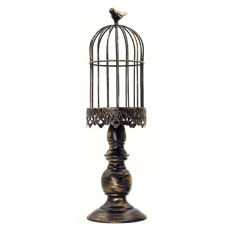 Iron Art Candlestick Ornaments Ambience Candle Holder Birdcage Home Decor Party Supplies