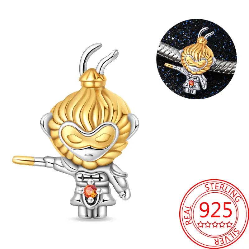 Exquisite Copper Little Monkey Embracing Red Heart Pendant Fit Bracelet Necklaces Party Pairing With Handmade Gifts