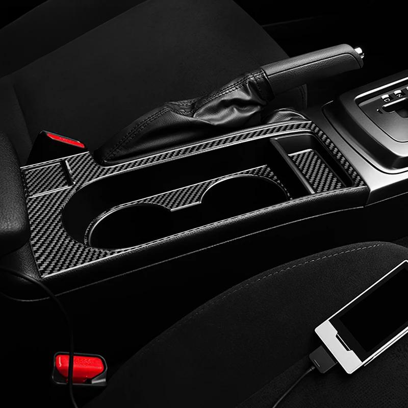 Real Soft Carbon Fiber Sticker For compatible vehicle Impreza 2009 2010 2011 Car Central Control Water Cup Holder Interior LHD RHD Trim.