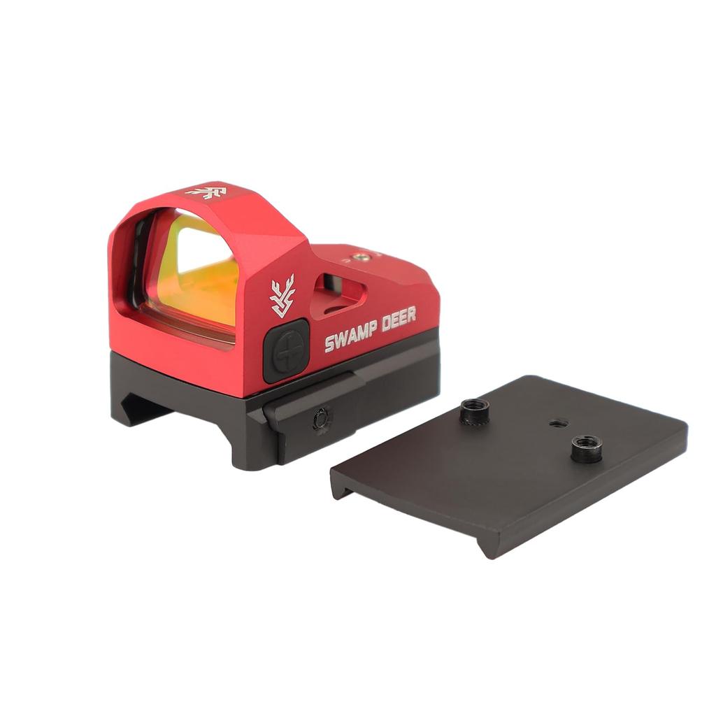 SWAMP DEER OPTICS HD1x24 Mini Red Dot Sight, 1500g Impact Resistant Open Dot Sight, Compatible with 20mm Rails (RD)