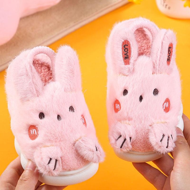 Детские хлопковые тапочки, теплые детские зимние милые тапочки с героями мультфильмов, детская обувь на мягкой подошве для маленьких девочек и мальчиков