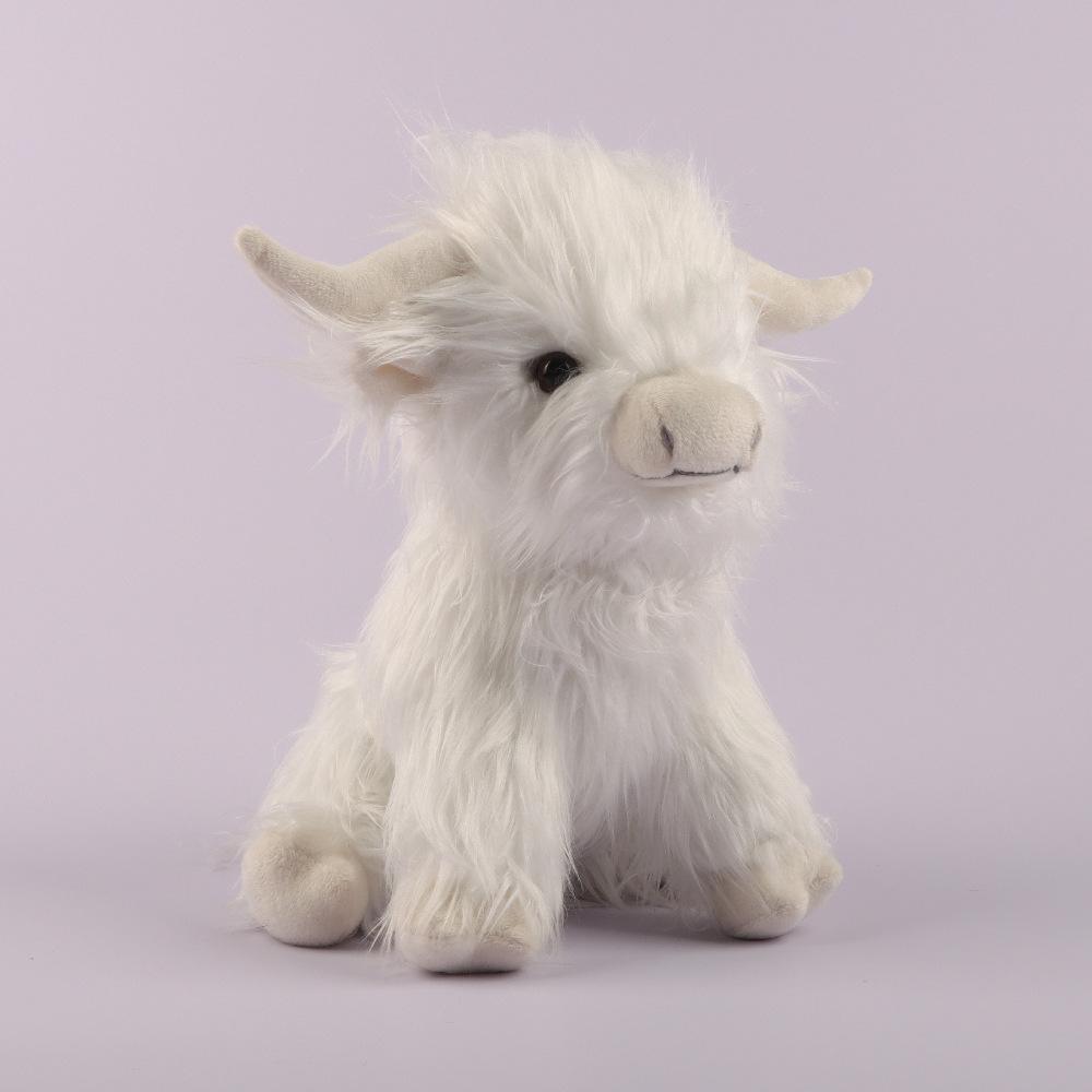 27 см Kawaii моделирование хайлендская корова животное плюшевая кукла мягкая кремовая плюшевая игрушка для крупного рогатого скота Kyloe плюшевый подарок для детей