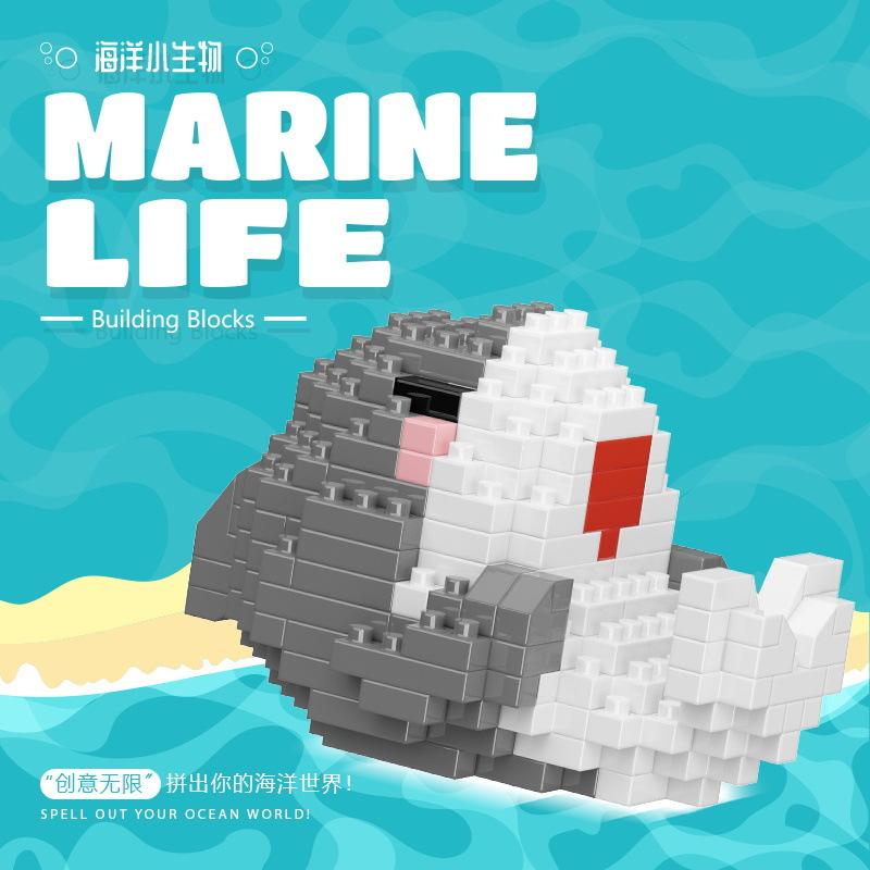 Пингвин Морские Животные 3D Конструктор Модель Строительный Набор Рыба Мини Кирпичи Строительные Блоки Игрушка для Детей Девочек 7-10 Лет Подарки