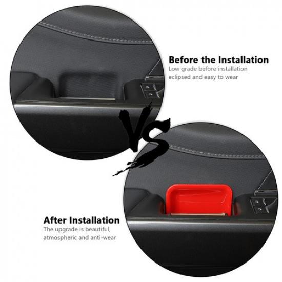 2x Interior Front Door Handle Bowl Decor Cover Trim for Ford F150 - Red