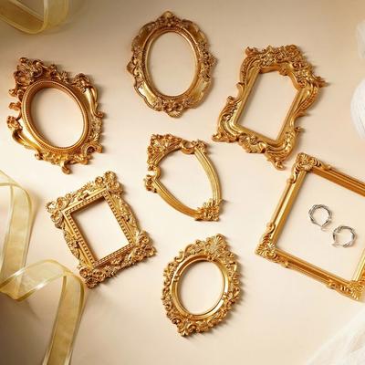 Винтажная золотая рамка-витрина для DIY, мини-рамки для фото 3D, рамки для свадебных фото, декор для дома