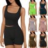 Womens 2 Piece Sets Summer Workout Shorts Matching Sets Slim Fit Crop Tank Tops Going Out Gym Clothes