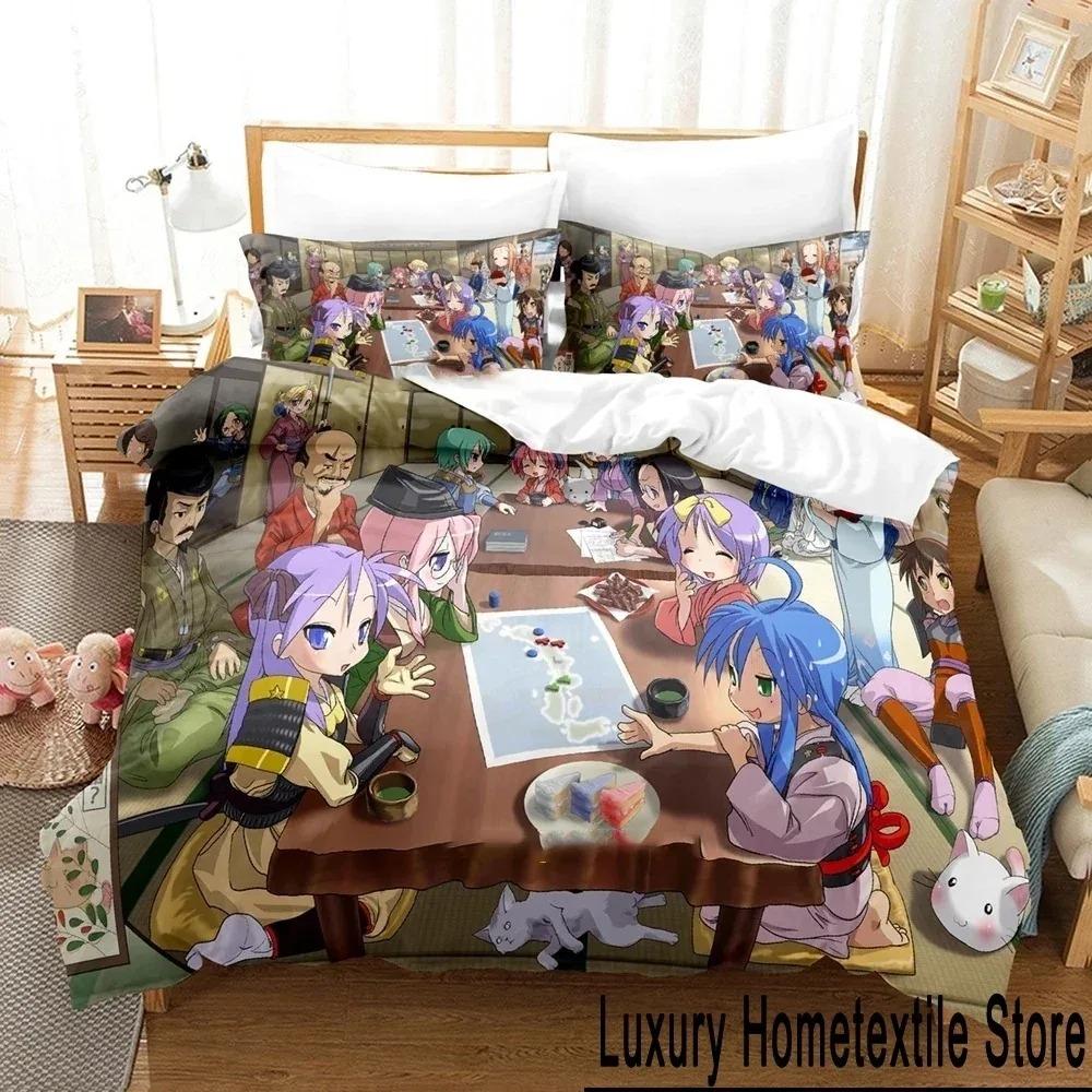 Аниме Konata Izumi Lucky Star Постельное белье Пододеяльник Постельный комплект Одеяло Чехол Наволочка Одеяло King Queen Size Мальчики Взрослые