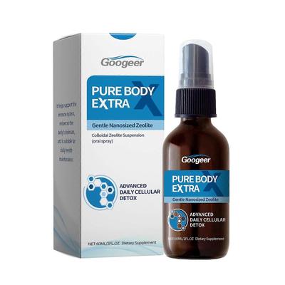 Pure Body Extra Наноразмерный спрей с цеолитом Натуральный ежедневный детокс для женщин мужчин Удобный для путешествий уход за телом Свежесть, 1 шт.