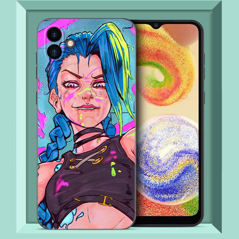 Arcane Jinx аниме черный силиконовый чехол для телефона Samsung Galaxy A01 A03 Core A04 E A02 A05 A10 A20 A21 A30 A50 S A6 A8 Plus A7