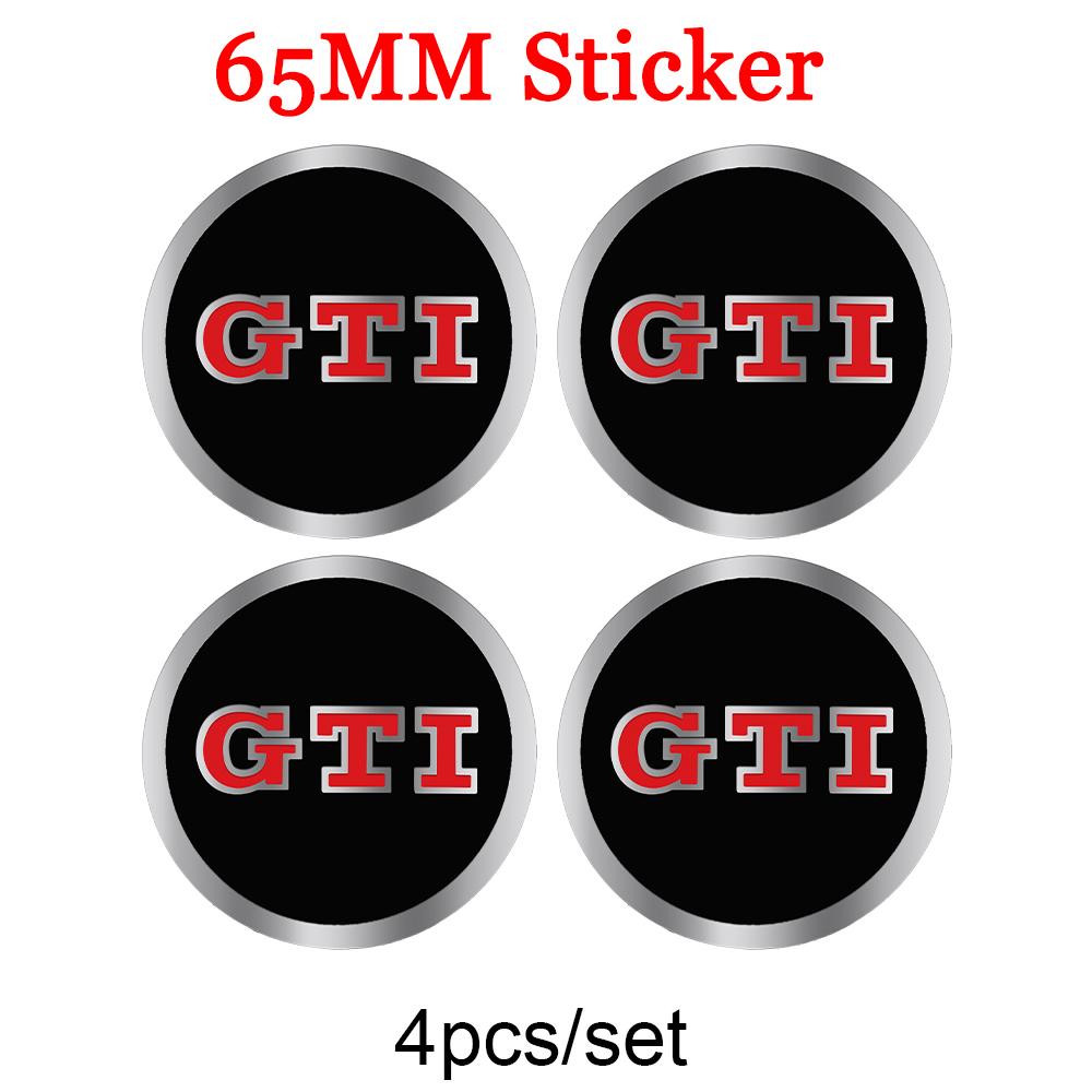 4pcs 56/60/65mm Car Wheel Center Hub Caps Dust Cover Sticker For Volkswagen GTI Golf Polo Passat VW CC Tiguan T-ROC Jetta Taigo