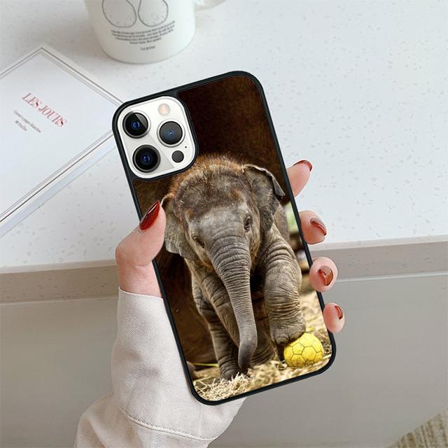 Elephant Animal Phone Case For iPhone 17 Air 13 12 14 15 16 Cover For Apple 14 15 16 Pro Max 6S Plus Coque