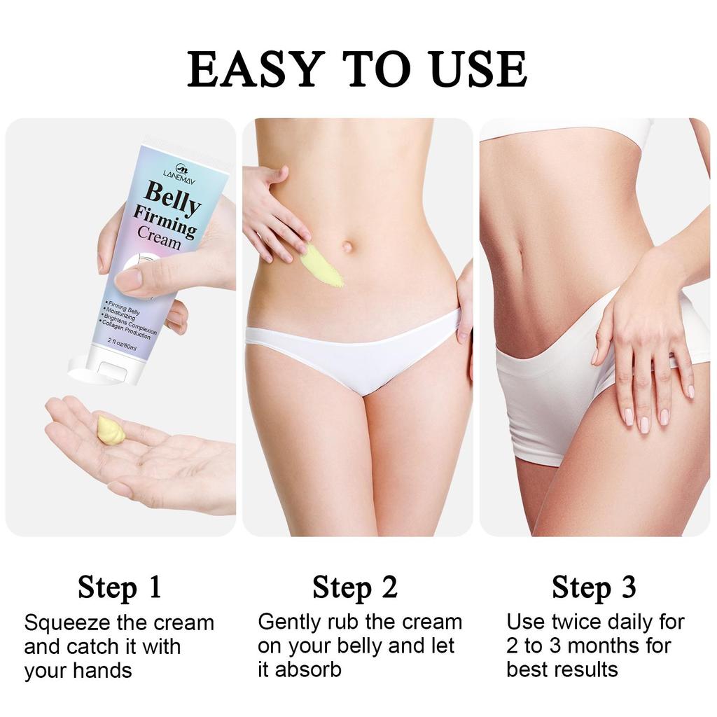 Belly Firming Cream - Крем для подтяжки кожи живота, бедер и ягодиц, увлажняющий укрепляющий лосьон с мощными натуральными ингредиентами, 60 г