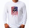 Just Be Cool Skull Flag Long Sleeve Microfiber UPF 30 T-Shirt Fishing Boat