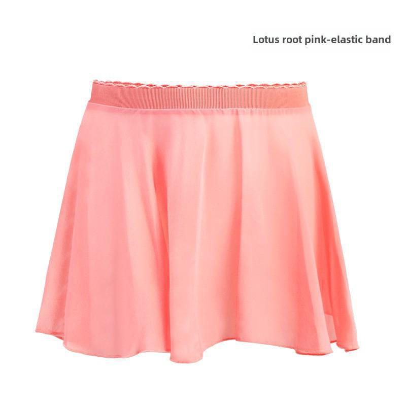 Детская балетная юбка из шифона - полудлинная, цельная, с фартуком на шнуровке