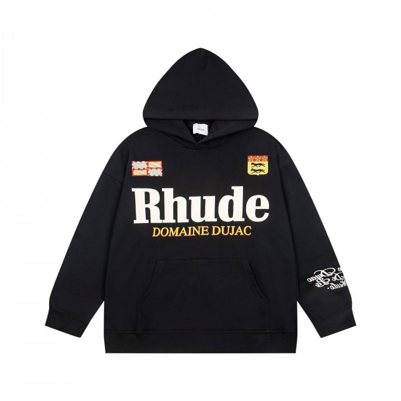 RHUDE Толстовка с графическим принтом из тяжелого хлопка Мужская Повседневная Свободный крой Молодежная Уличная одежда