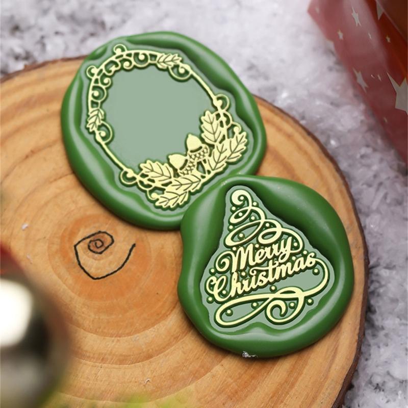 Vintage Stamp Head for Seal Letter Envelope Wedding Invitations Christmas Card Decoration, Christmas Embossed Seal Stamp