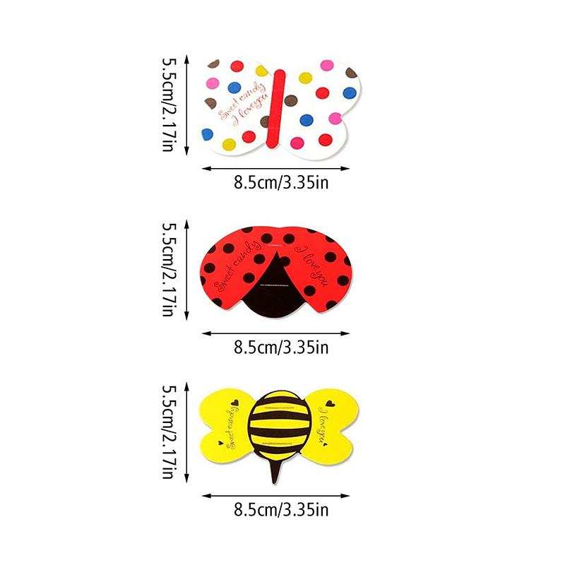 50 шт. вешалка для насекомых декоративная открытка милые насекомые пчелы божья коровка бабочка форма леденец упаковка карта