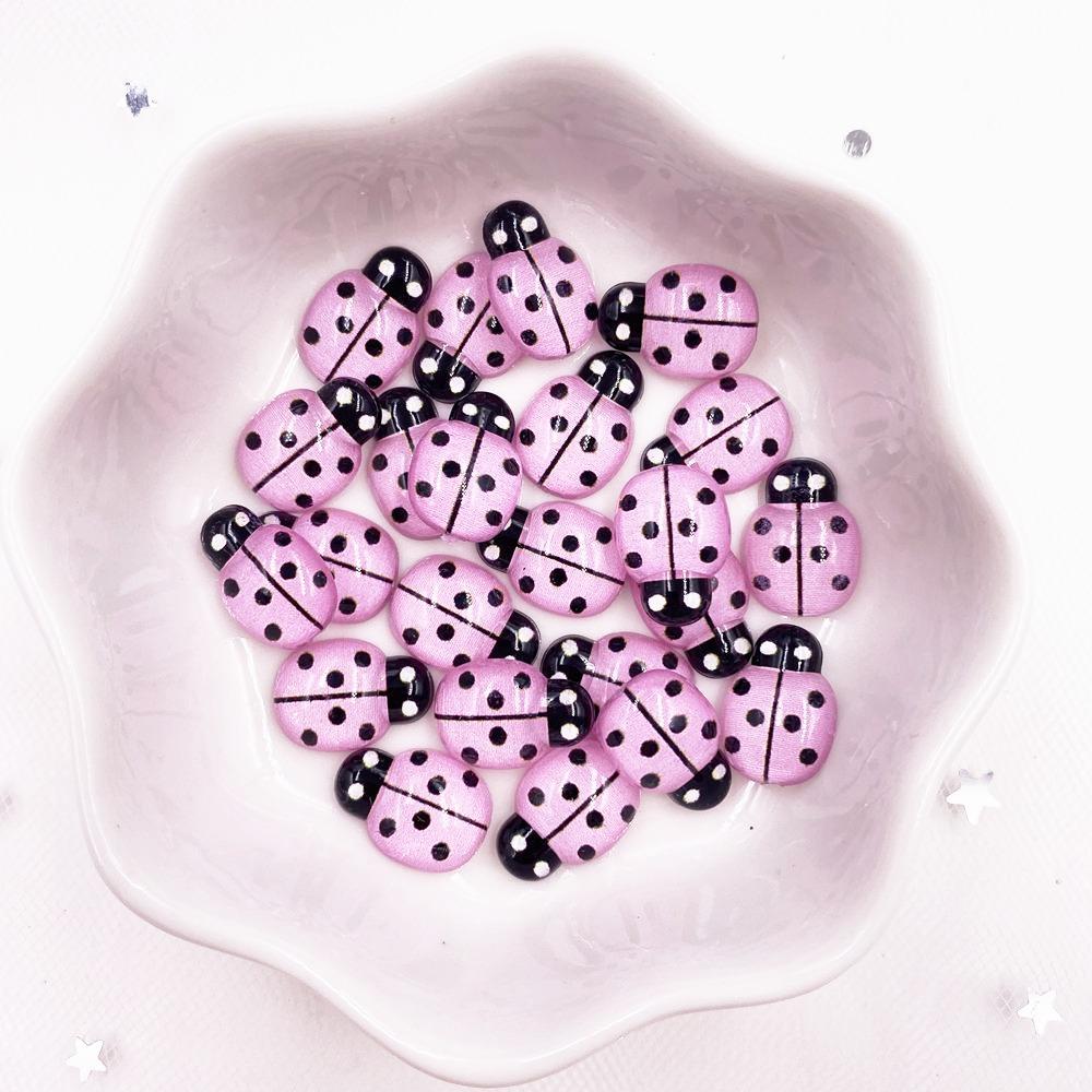 60pcs Mix Resin Cute Colorful Beetle Flat Back Rhinestone Appliques DIY Wedding Scrapbook Craft