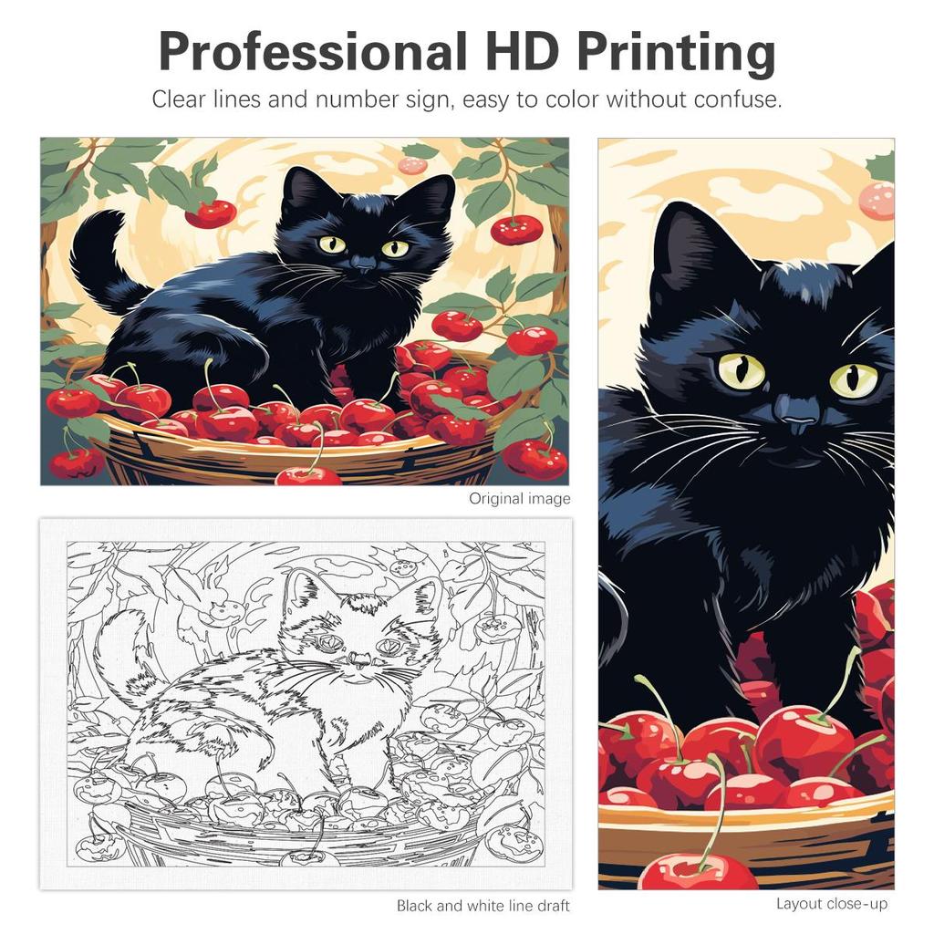 RUOPOTY Рамка с милым котом, сделай сам, картина по номерам, настенная художественная картина, домашний декор, акриловая краска по номерам для подарка, 40x50 см