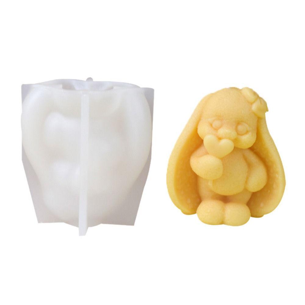 3D Кролик силиконовая форма мягкая форма для свечей Кролик шоколадная форма для пудинга желе форма для свечей мыла