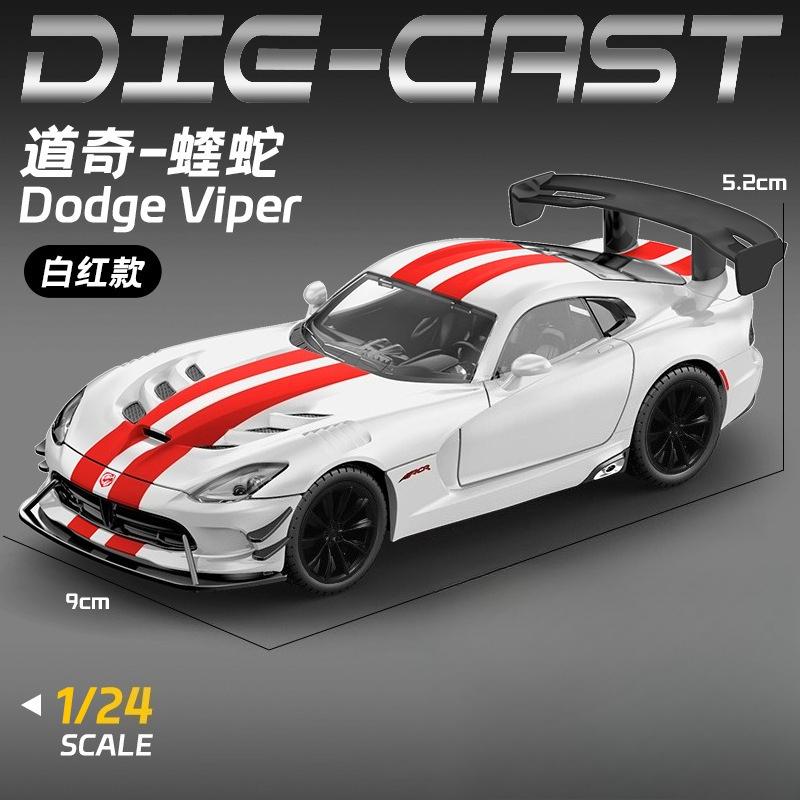 1:24 Dodge Viper ACR Огромный Спортивный Автомобиль Литой Металлический Модель Автомобиля Детская Игрушечная Машинка Гонки Игры С Детьми Со Звуком Светом Подарки
