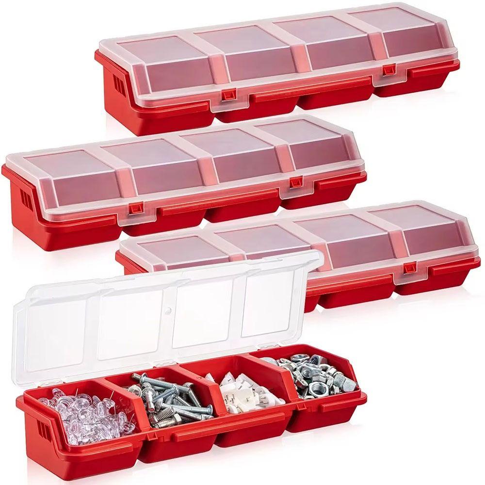 1Pcs Blue Red Screw Organizer Box with Lid Tool Part Container Bin New Parts Storage Box