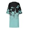 Women's Summer Casual Vintage Floral Leaf Print V-neck Half-sleeve Dress