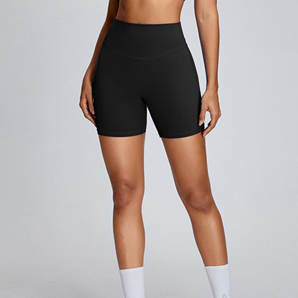 Women's Solid Color Hip Lifting And Abdominal Tightening Yoga Pants Quarter Tight Sports Shorts