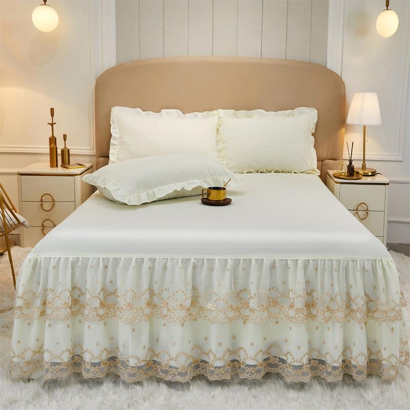Весна и лето, кружевная юбка-кровать, одинарный кружевной матрас принцессы с начесом, нескользящий защитный чехол, покрывало, подарок