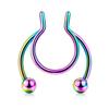 1 Piece Women Fake Septum Nose Stud Colorful Nose Ring Jewelry Stainless Steel Non Piercing AVE