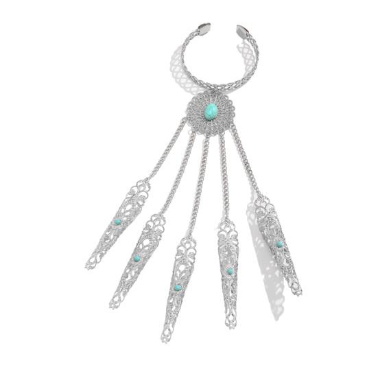 Браслет на палец в стиле готический призрак, браслет-кольцо в стиле панк-гвоздь, регулируемый коготь на палец, браслет варежки с готическим призраком